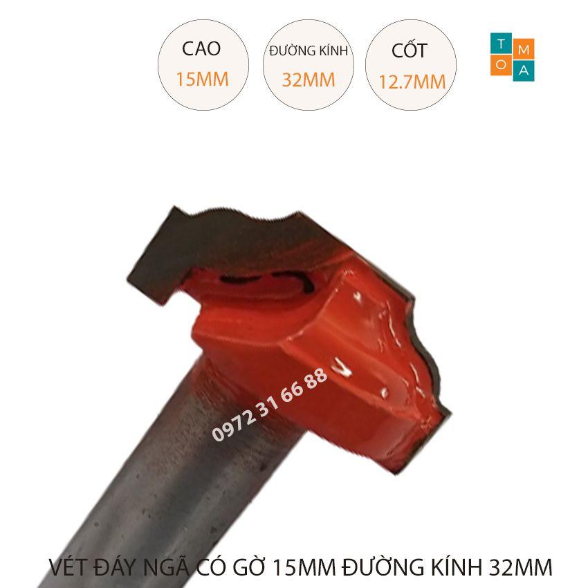 MŨI SOI GỖ - MŨI PHAY GỖ VÉT ĐÁY NGÃ CÓ GỜ CAO 15MM ĐƯỜNG KÍNH 32MM, CỐT 12.7 MM HÀNG VIỆT NAM CHẤT LƯỢNG CAO