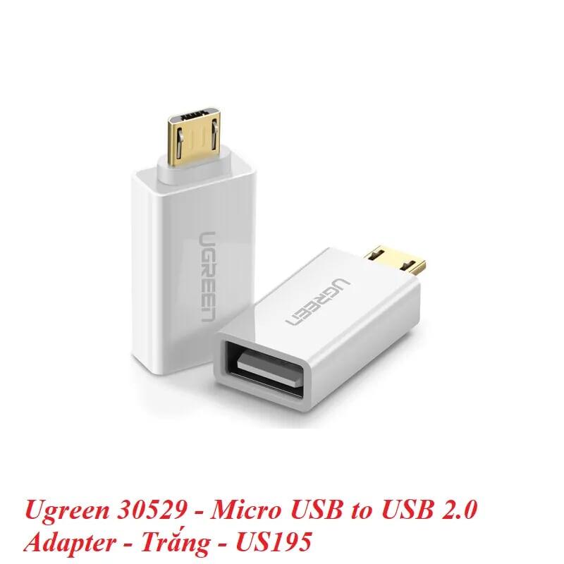 Ugreen UG30529US195TK Màu Trắng Đầu chuyển đổi MICRO USB sang USB âm hỗ trợ OTG - HÀNG CHÍNH HÃNG