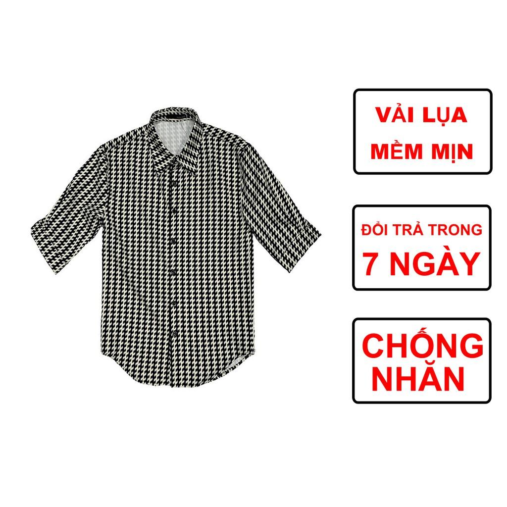 Áo Sơ Mi Nam Tay Lỡ Kẻ Sọc Form Hàn Quốc Cao Cấp - Trady Fashion