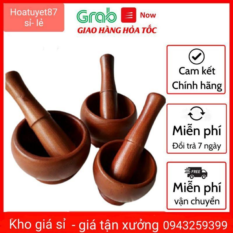 Bộ chày giã cối gỗ cao cấp bộ chày cối gỗ hình lu