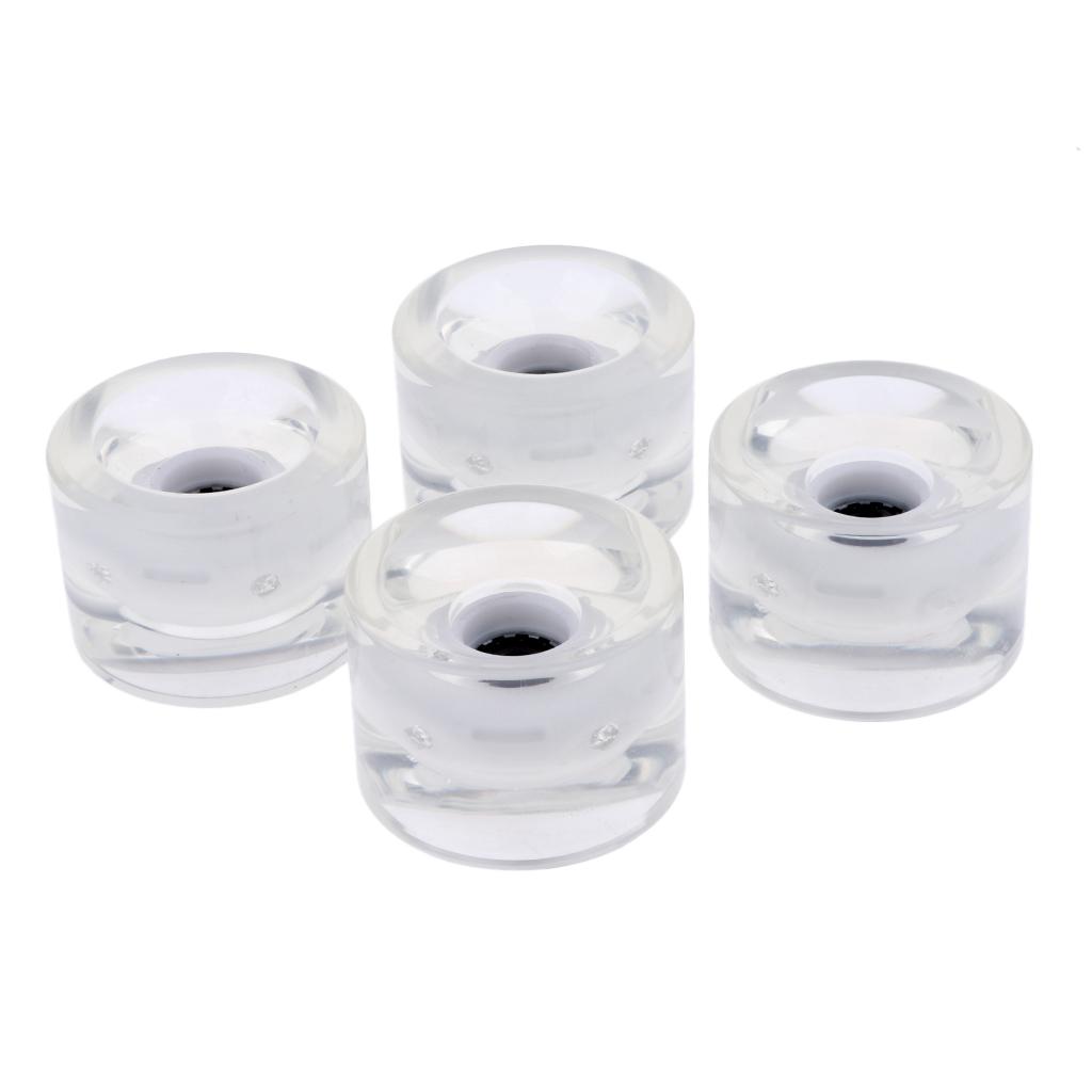 4pcs Longboard Light Up Wheels Skateboard Cruiser Repair Rebuilding White