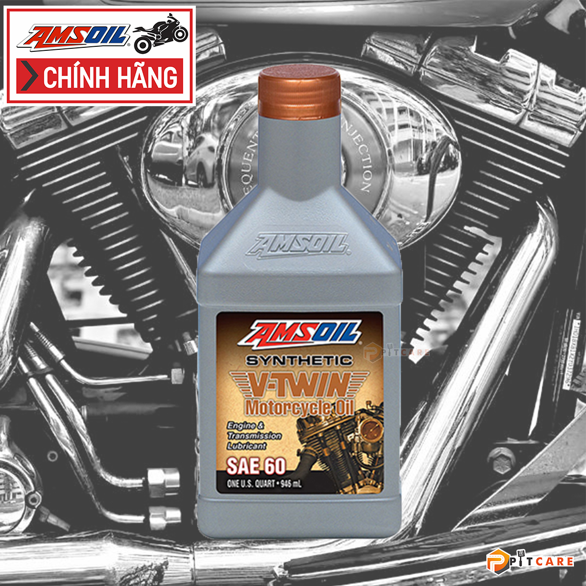 Nhớt Xe Máy V Amsoil V Twin SAE 60 Dùng Cho Xe Máy V