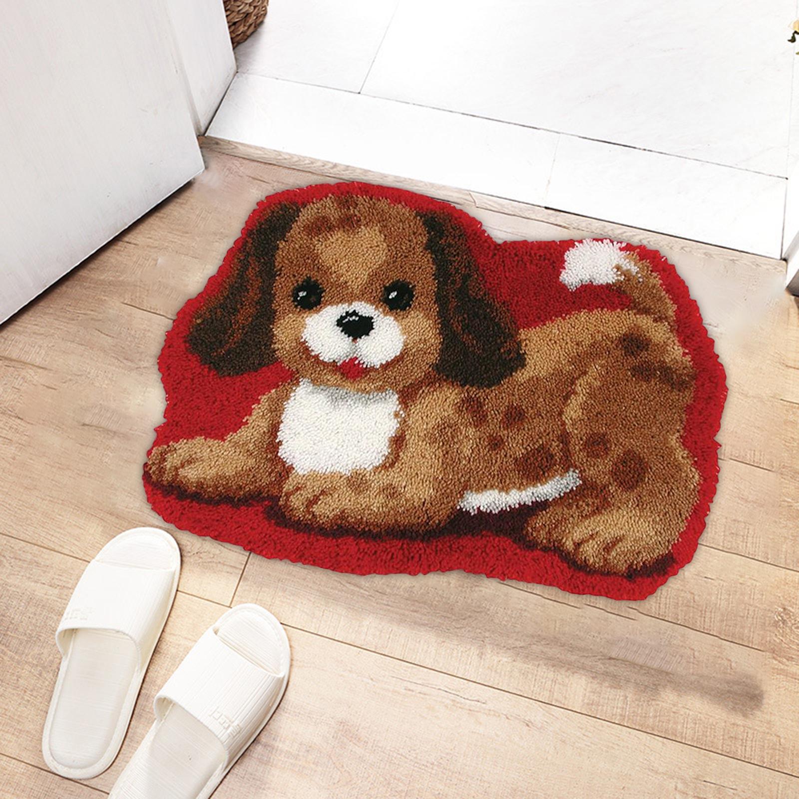 Carpet Latch Hooking Kits Cute Dog Animal Pattern for Adults