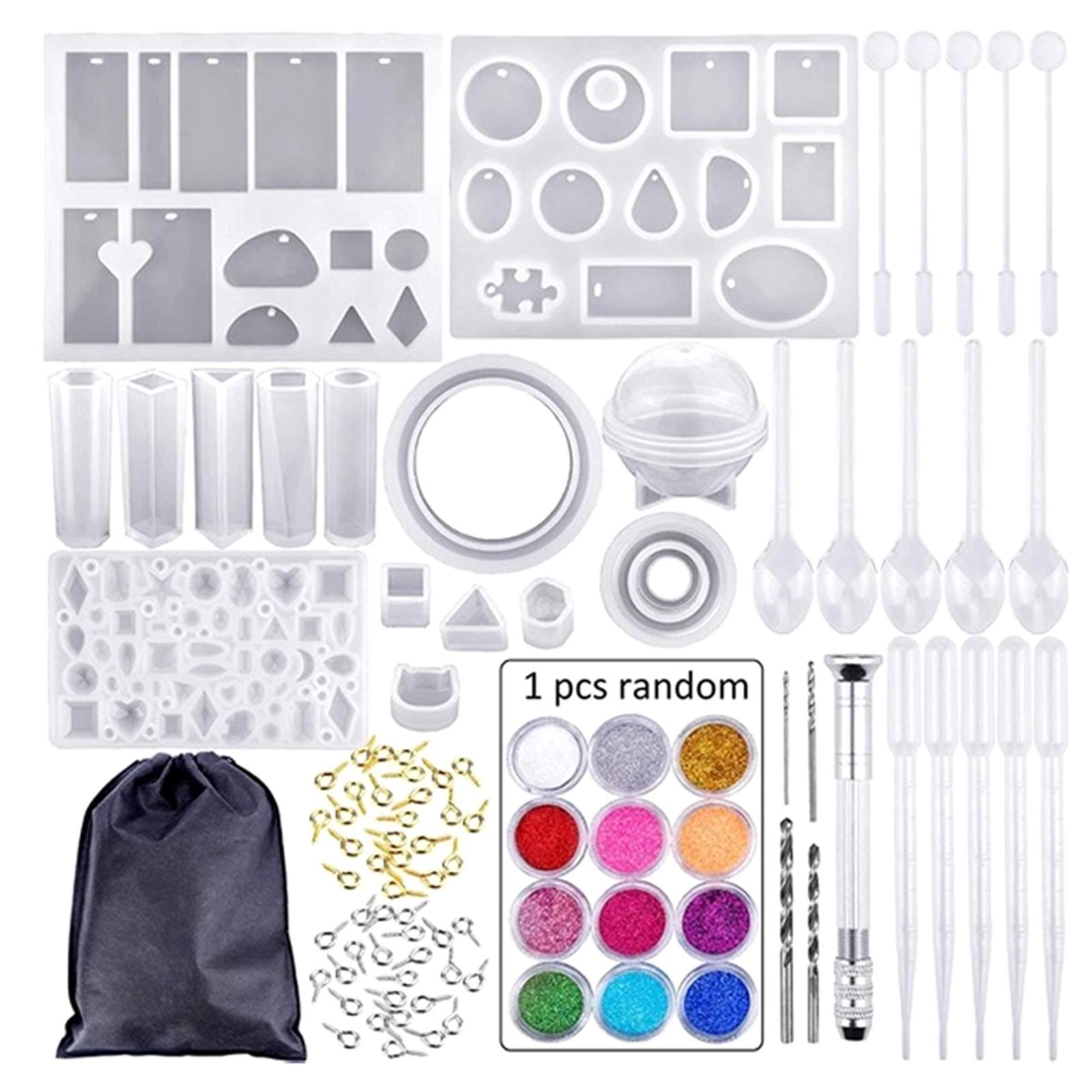 98 viên Keo pha lê Silicone cùng dụng cụ và khuôn làm đồ trang trí