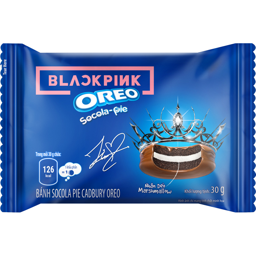 [Limited Edition] Combo 2 hộp Bánh OREO Pie BLACKPINK vị Marshmallow 2x180g (Tặng kèm 2 thẻ hình BLACKPINK)