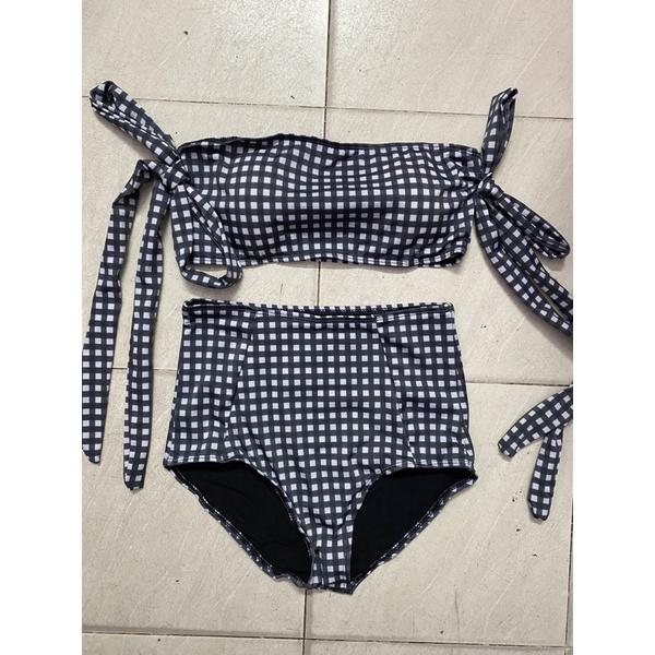 Bikini đồ bơi caro cột nơ tay