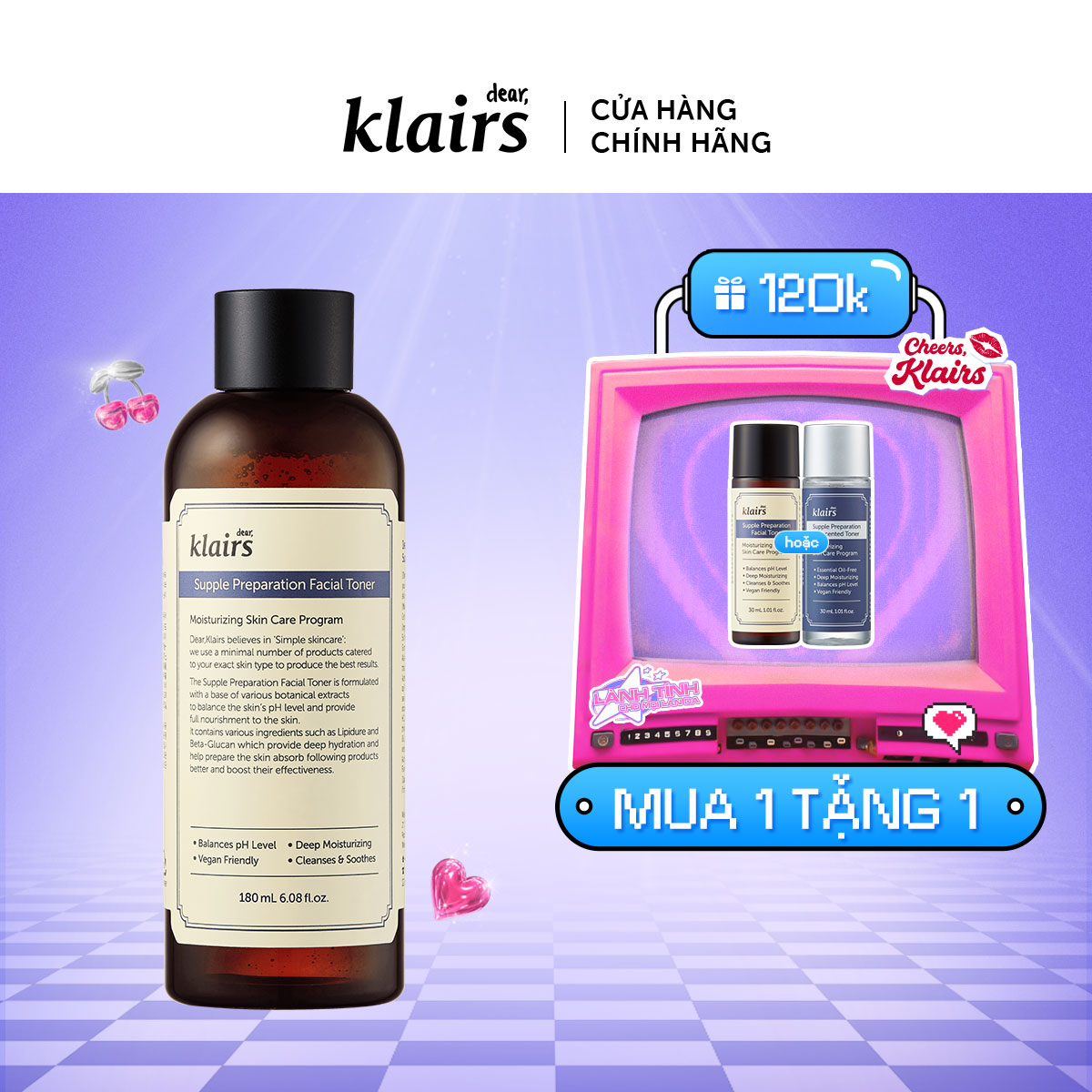 Nước hoa hồng Dear, Klairs Supple Preparation Facial Toner 180ml