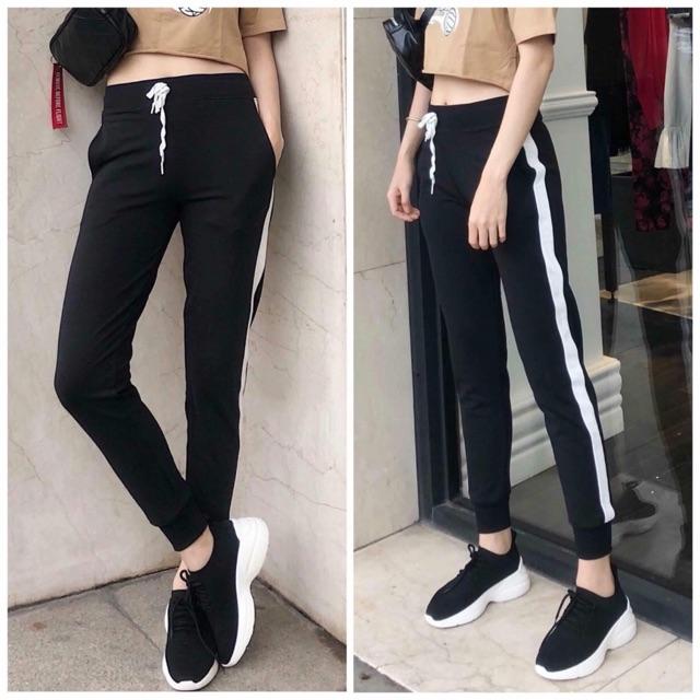 Quần jogger Abercrombie viền sọc ống bo