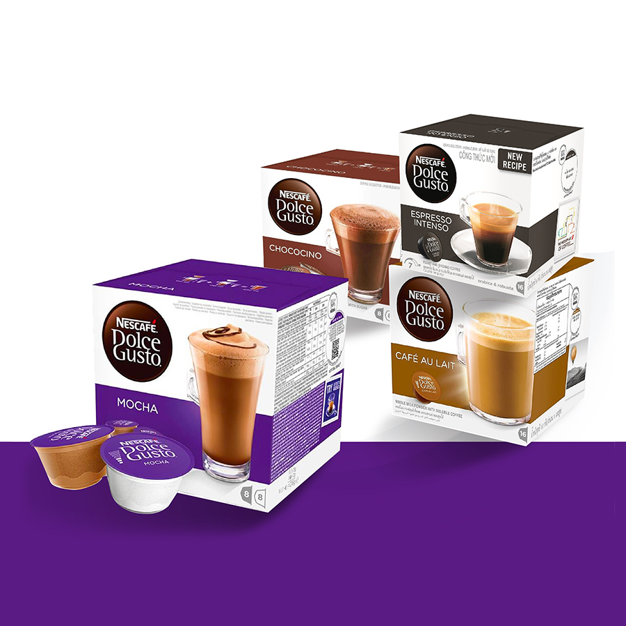 Combo 3 Hộp Espresso, Cappuccino, Aulait Nescafe Dolce Gusto (48 viên) - Tặng 1 Hộp Mocha Nescafe Dolce Gusto (16 Viên)