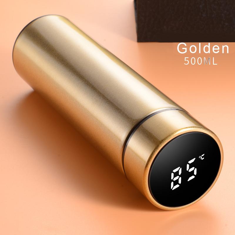 Cách Nhiệt Thông Minh Cốc Nước Kỹ Thuật Số Đèn Led Hiển Thị Nhiệt Độ Thép Không Gỉ Nhiệt Cốc Thông Minh Cách Ly 500ML
