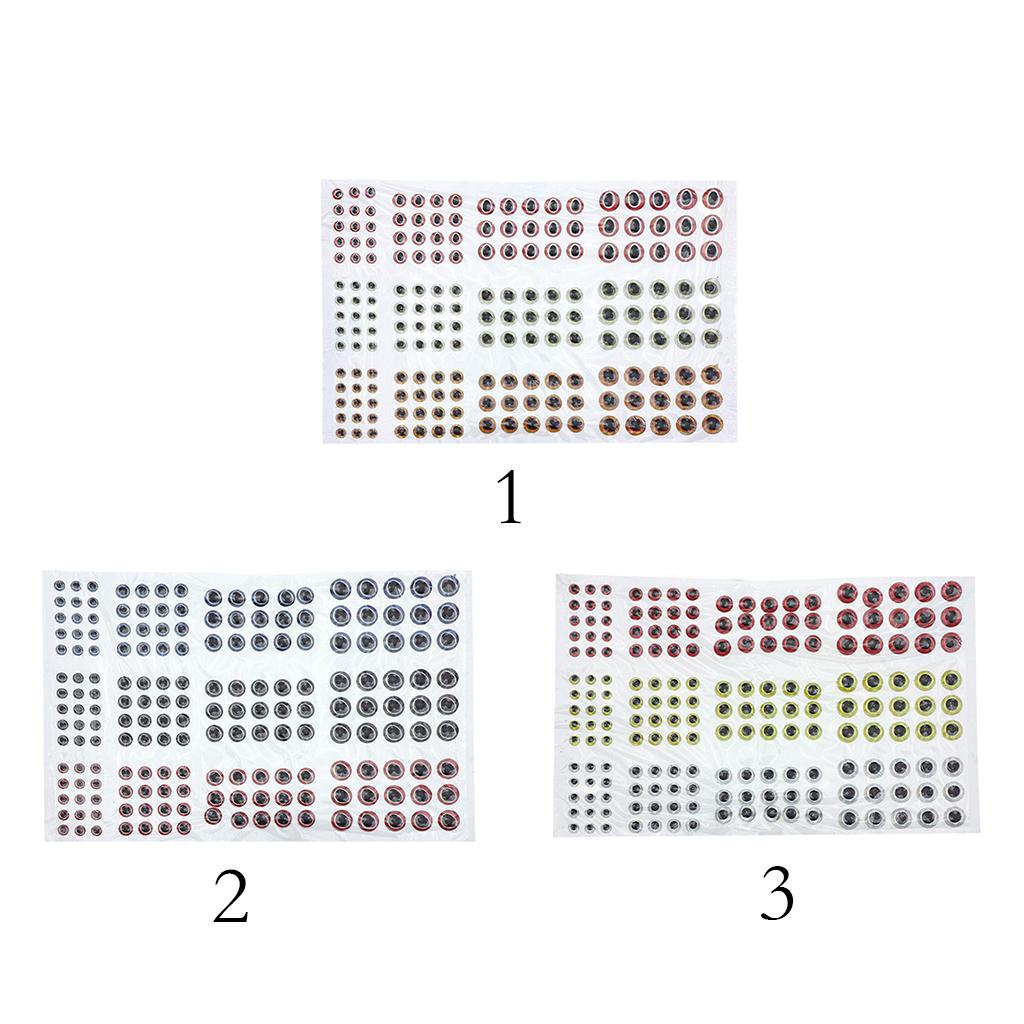 183pcs Fishing Lure Eyes 3D Holographic Eyes Fly Tying Jigs Crafts DIY Red White