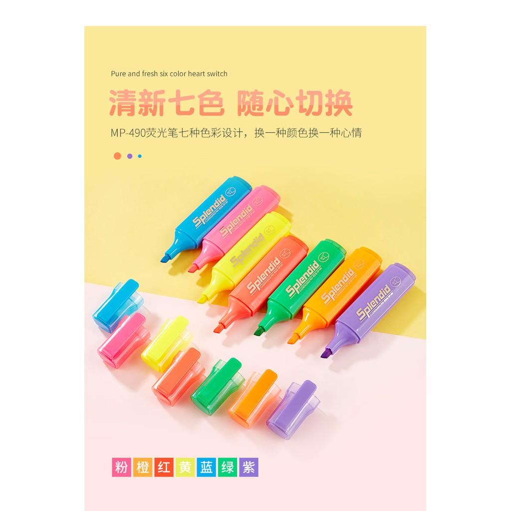 Hộp 10 Cây Bút Đánh Dấu Dòng Dạ Quang- Baoke MP490