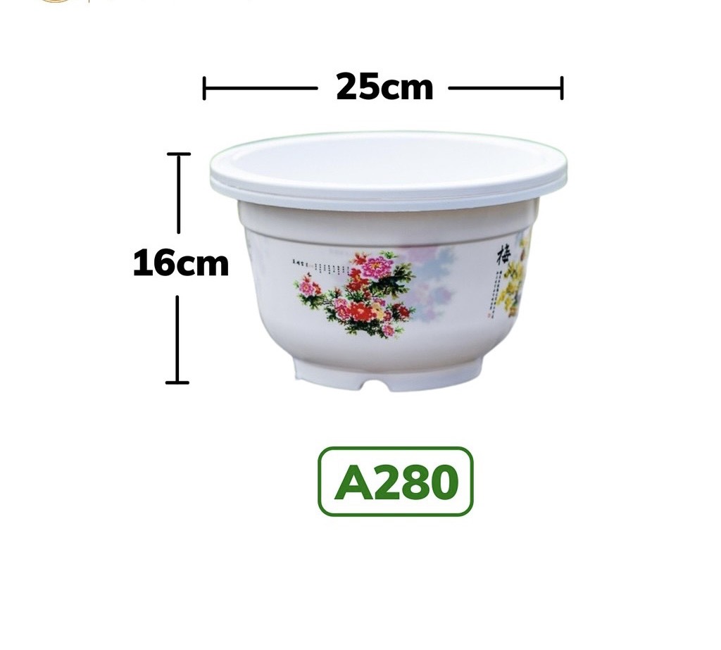 Combo 10 Chậu nhựa trồng cây , trồng hoa, cây cảnh A280 kt 24x17x14 , nhựa dẻo bền với theo thời gian , chịu mưa nắng tốt , hoa văn bốn mùa cực đẹp