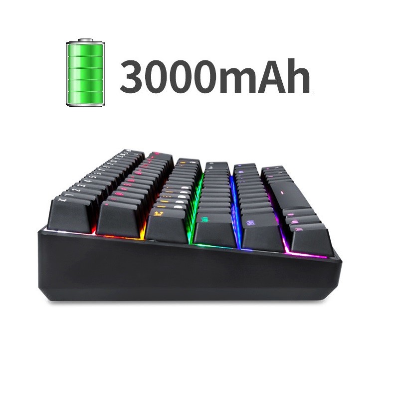 Bàn Phím Cơ không dây mini Đa kết nối RF84 Led Gaming cho máy tính