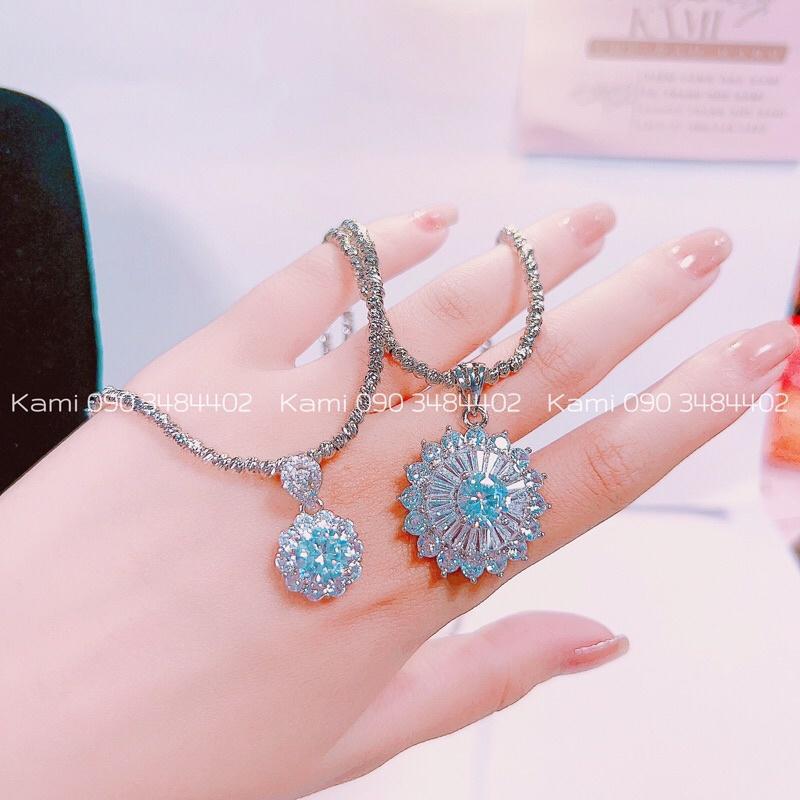 Dây chuyền bi mặt đá xi bạch kim siêu sáng