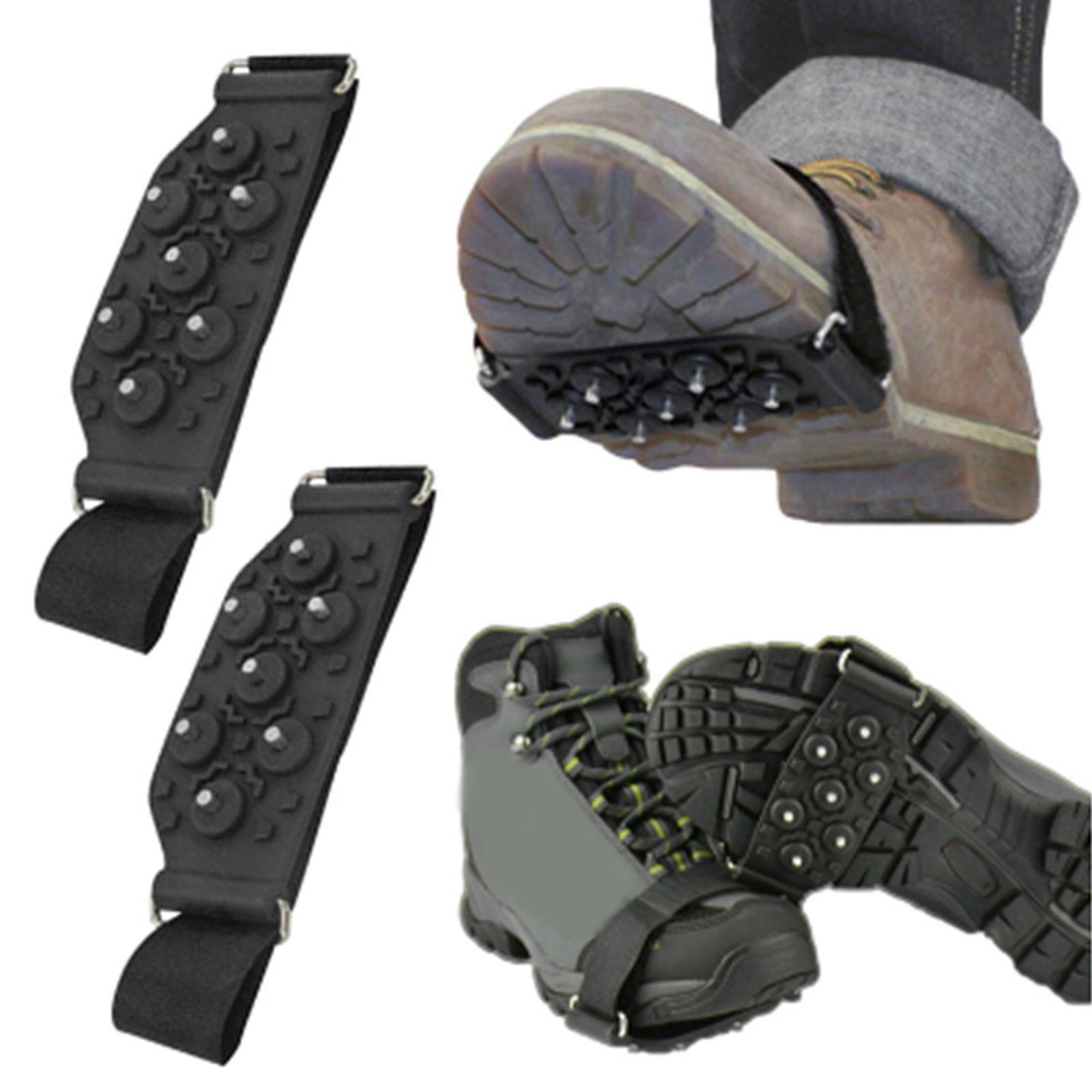 4 Pair Portable Ice Cleats Traction Crampons Shoe Covers for Men, Women