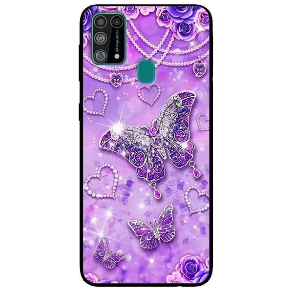 Ốp lưng dành cho Samsung Galaxy M31 mẫu Bướm Hoa Xanh