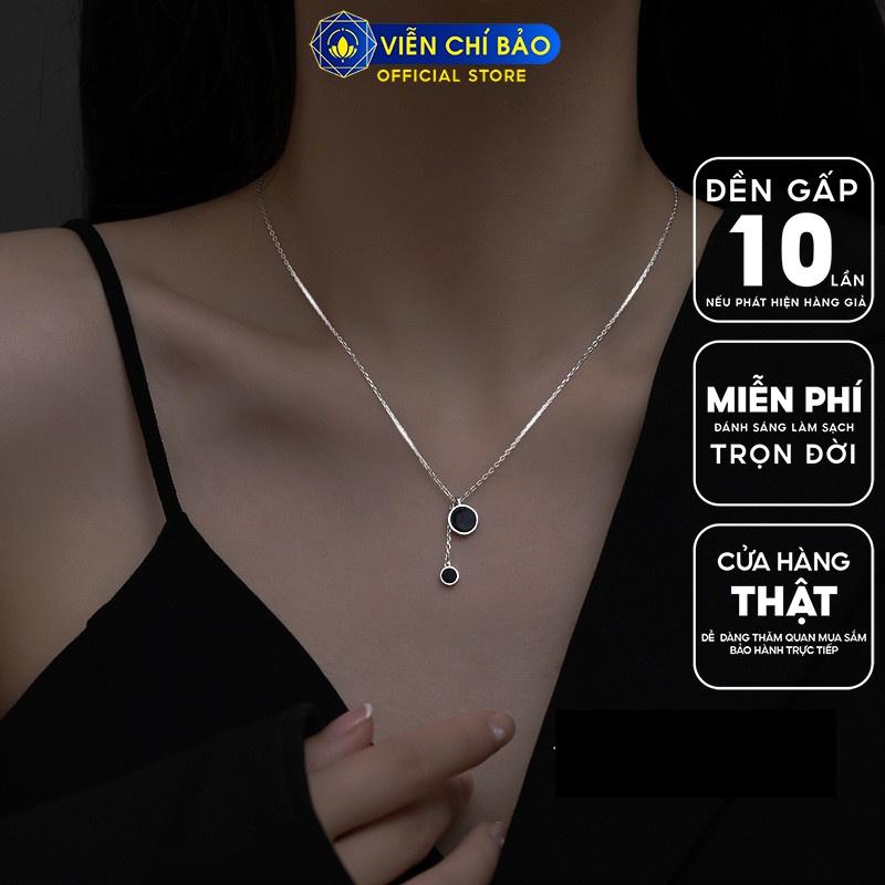 Dây chuyền bạc nữ Black Circle tinh tế phong cách thương hiệu Viễn Chí Bảo D000162