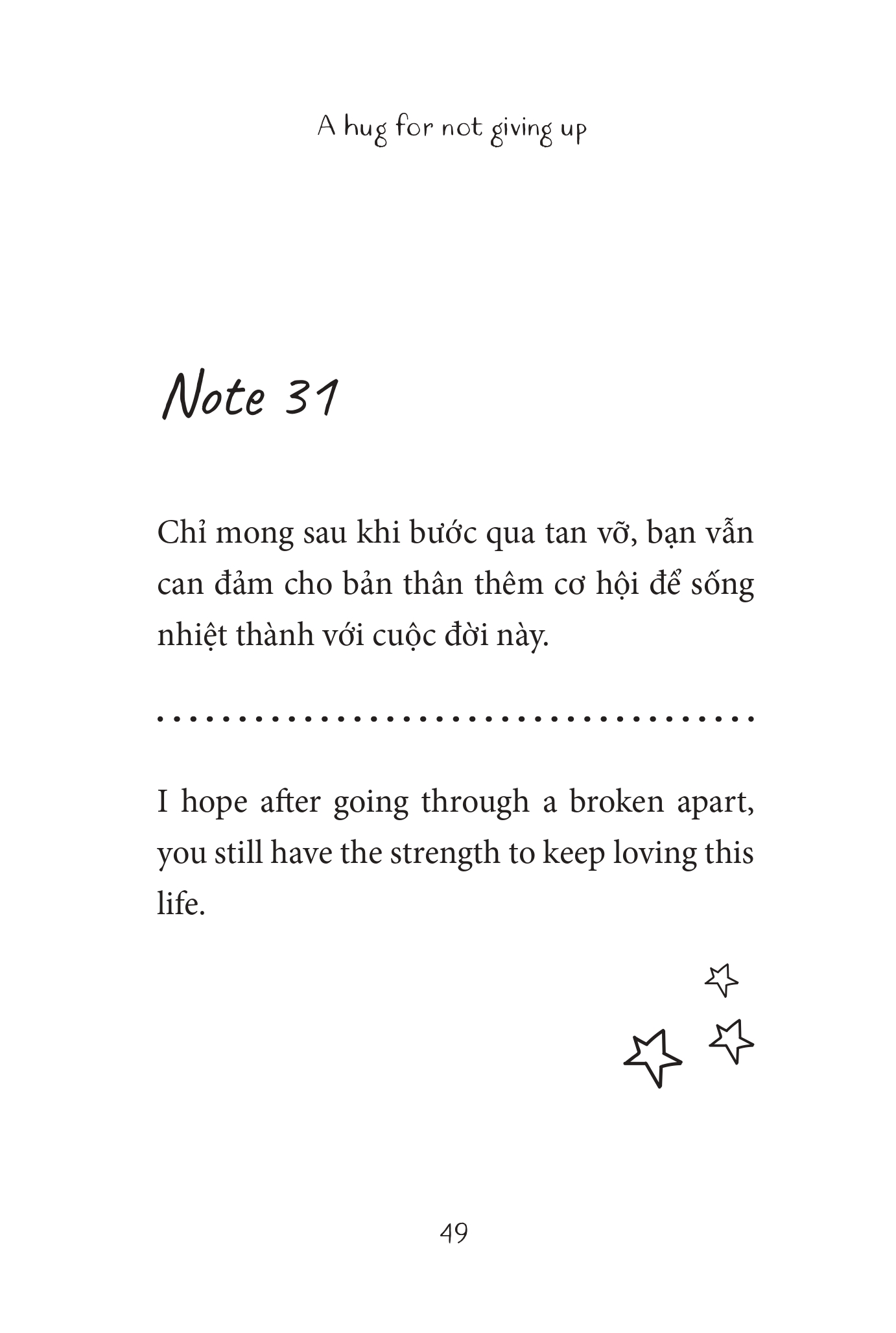 Sách A Hug For Not Giving Up - Gửi Cậu Một Cái Ôm Vì Đã Không Bỏ Cuộc - Phiên bản song ngữ Việt Anh