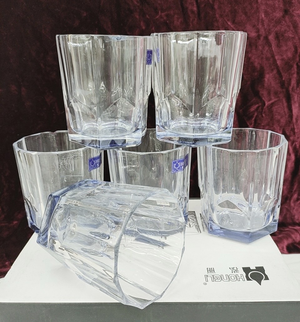 Bộ 6 ly thủy tinh  uống nước cao cấp vân sao - VD56