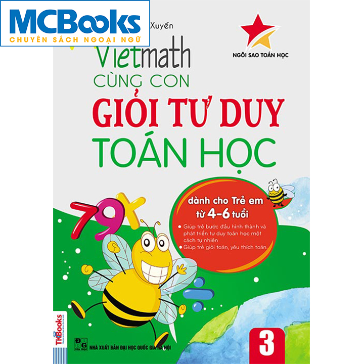 Vietmath - Cùng con giỏi tư duy toán học 3-dành cho trẻ từ 4-6 tuổi-Mcbooks