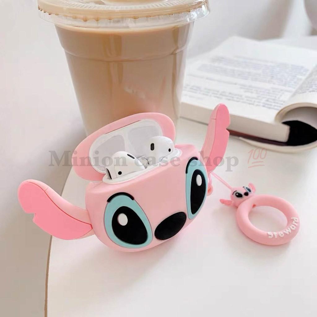 Bao Case Ốp dành cho Airpods 1/2, Airpods Pro Lilo tai to silicon 3D Lilo & Stitch cao cấp