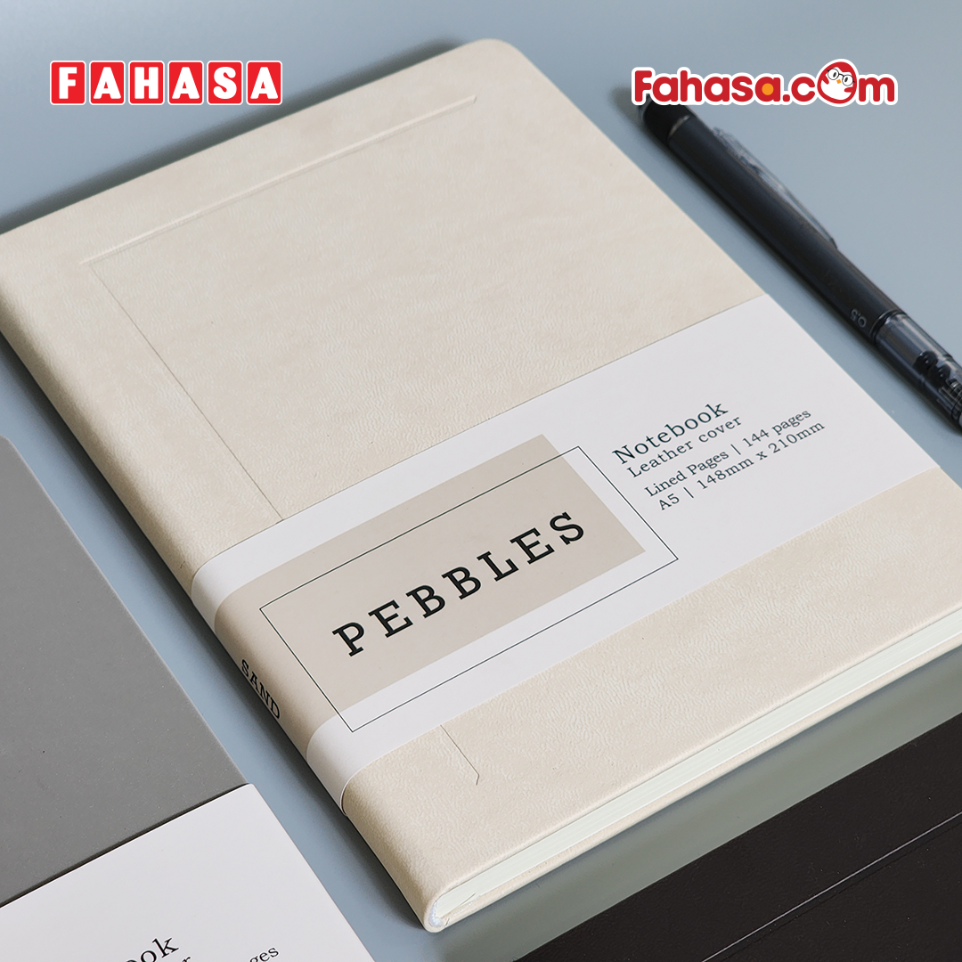Sổ Bìa Da Pebbles A5 - Kẻ Ngang - 144 Trang 100gsm - The Sun - Sand