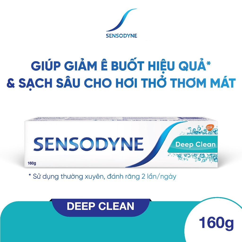 [Mua 1 Tặng 1] Kem Đánh Răng Sensodyne Deep Clean 160g Tặng BCDR Sensitive Extra1X1