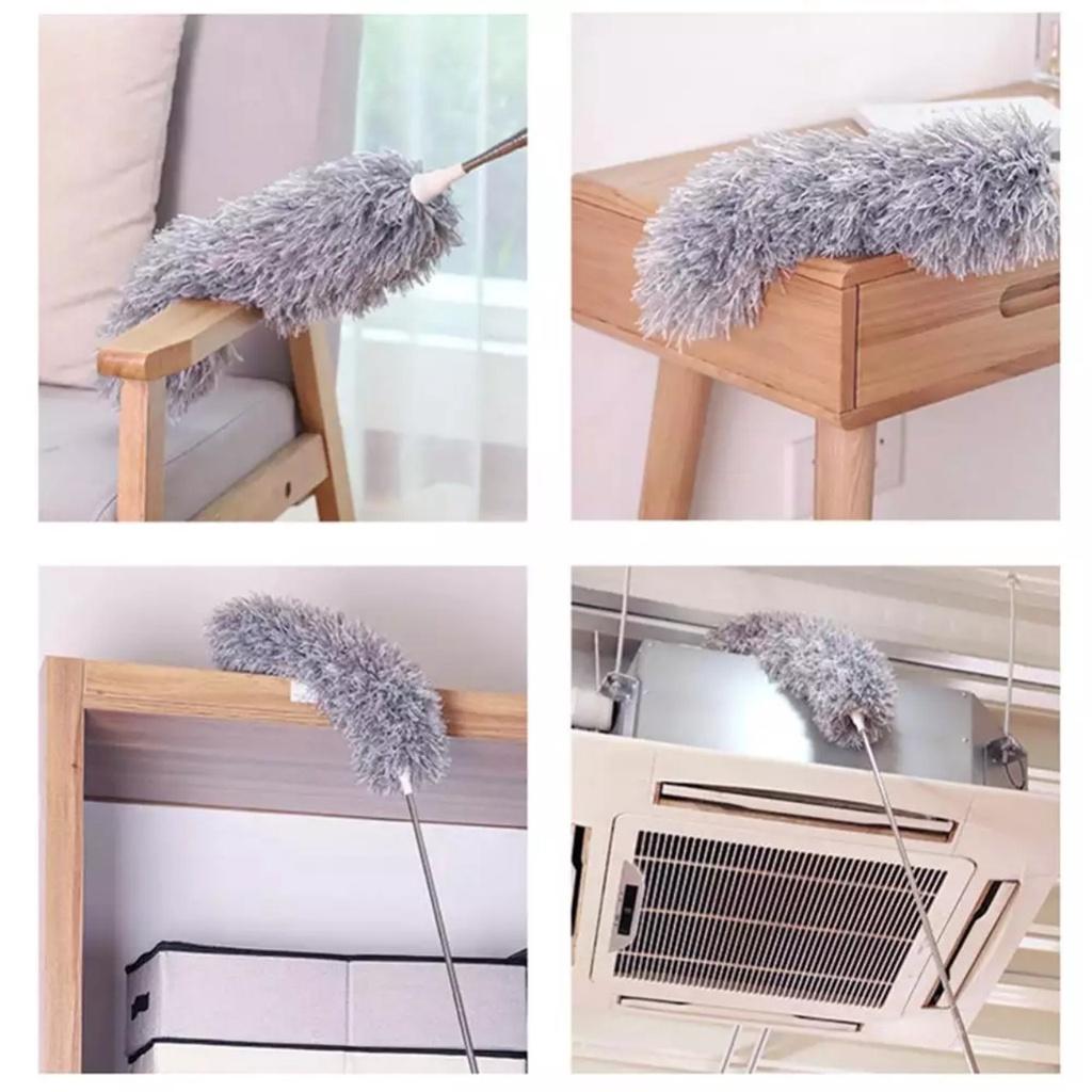 Chổi Quét Trần Bằng Sợi Vải Siêu Nhỏ Inox Cán Dài Cao Cấp Đầu Chổi Linh Hoạt