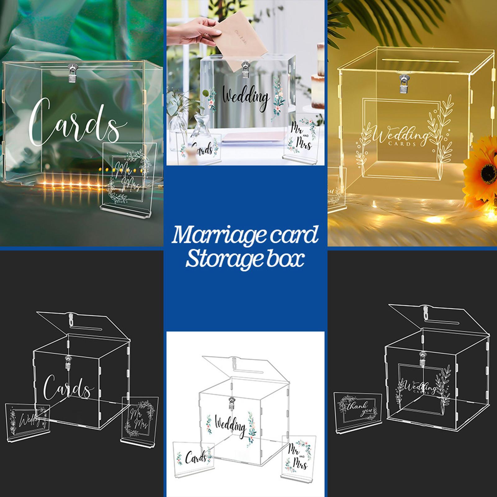 Acrylic wedding cards Box Decorative post Gift Box Holder for Jewelry Ceremony