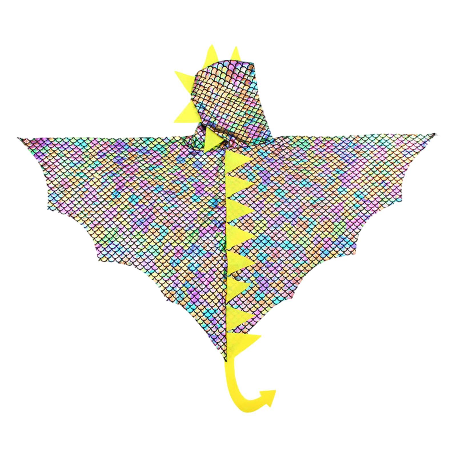 Halloween Dinosaur Costume Dragon Hood Cloak Coat Kids Dinosaur Cape Cosplay Outfit for Carnival Children Medieval Masquerade