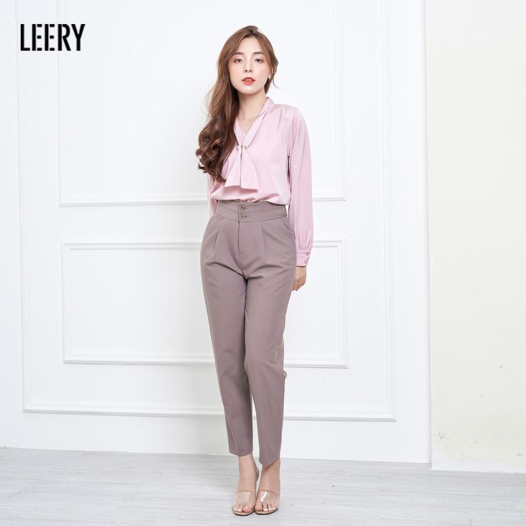 Quần baggy nữ nâng mông, quần công sở định hình dáng siêu gọn QD18 - LEERY
