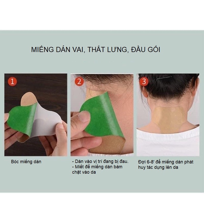 Hộp 12 Miếng Dán Ngải Cứu Vai Gáy Giảm Đau Cổ Vai Gáy, Thải Độc - Miếng Dán Vai Gáy Đông Y Thảo Dược Giảm Đau Lưng, Thoái Hóa Cột Sống - Hộp 12 Miếng Dán Tiện Lợi