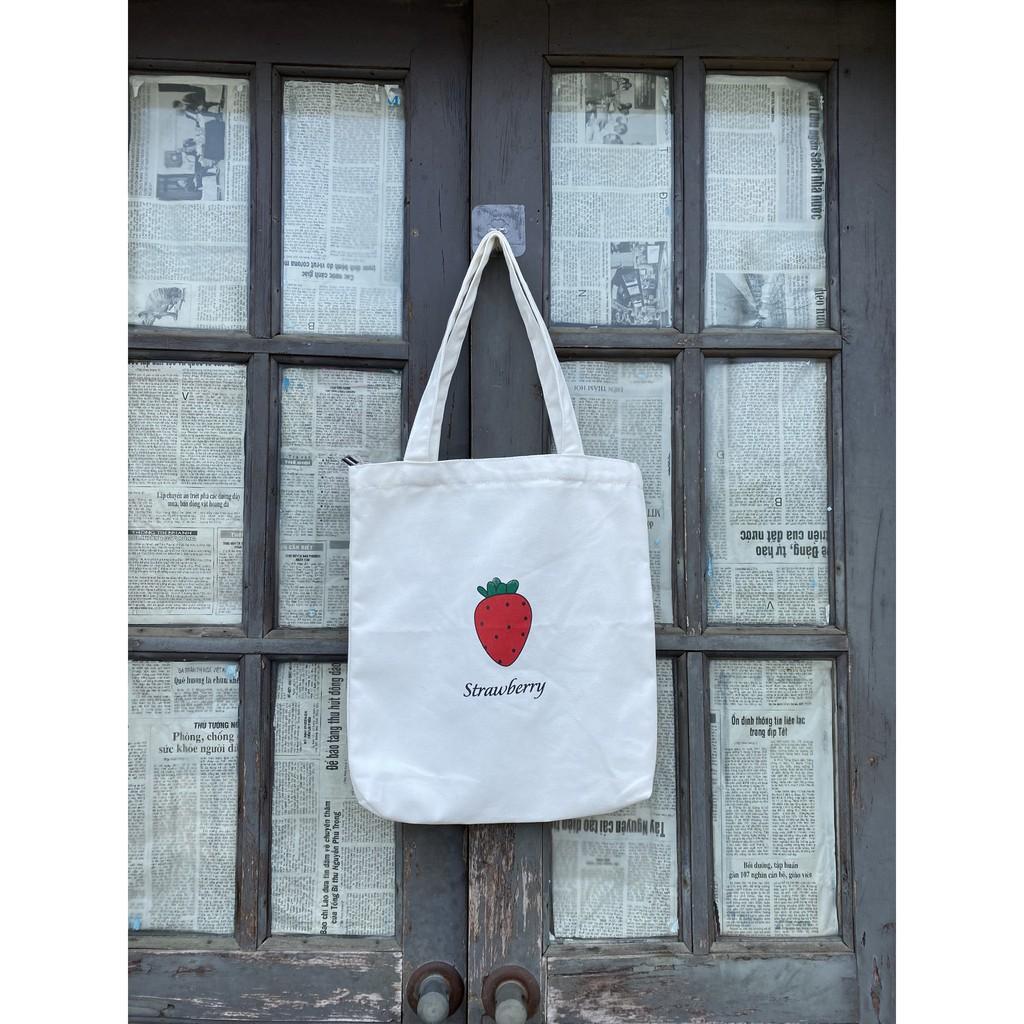 Túi tote Sollle vải canvas, túi ulzzang vải bố mộc không nhuộm hóa chất