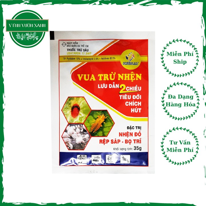 Thuốc trừ sâu vua trừ nhện usatabon 17.5wp lưu dẫn 2 chiều trừ nhện đỏ, rệp sáp, bọ trĩ gói 35gr