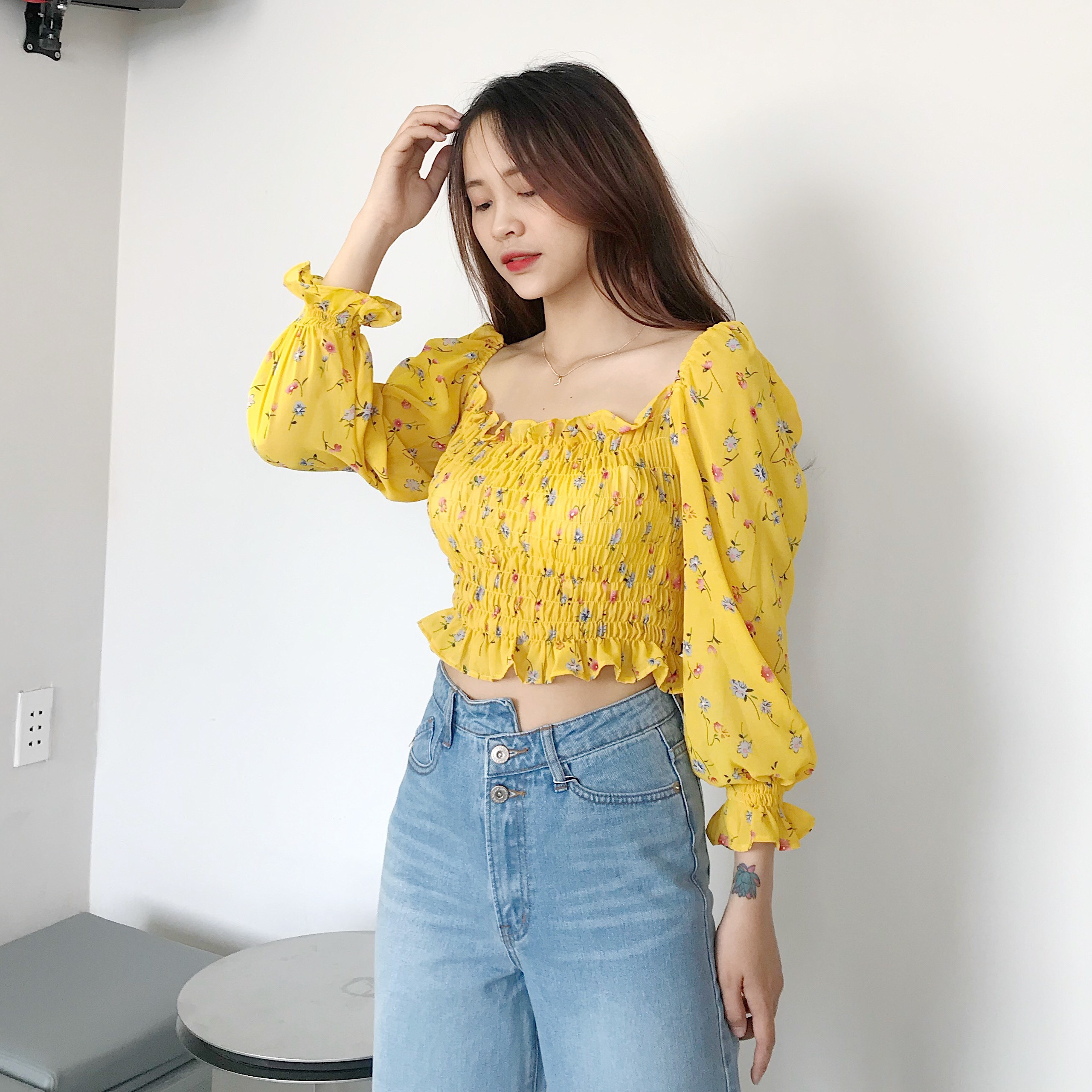 QUẦN JEANS ỐNG SUÔNG COTTON 2 KHUY JEA64 - XANH DƯƠNG