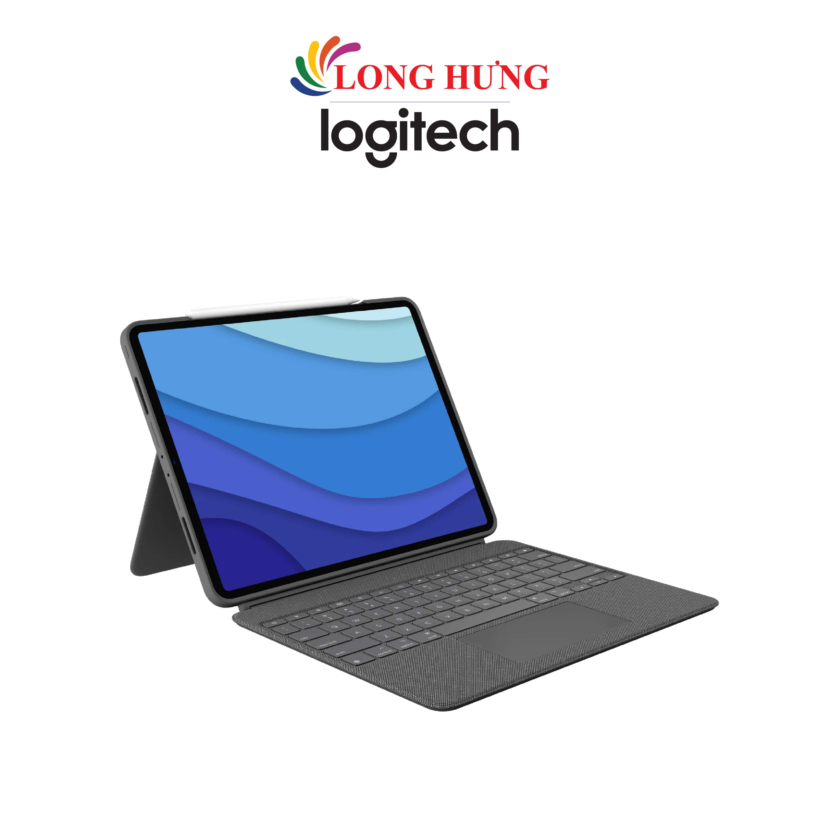 Bao da kèm bàn phím và bàn di chuột Logitech Combo Touch for iP Air 4th - Hàng chính hãng