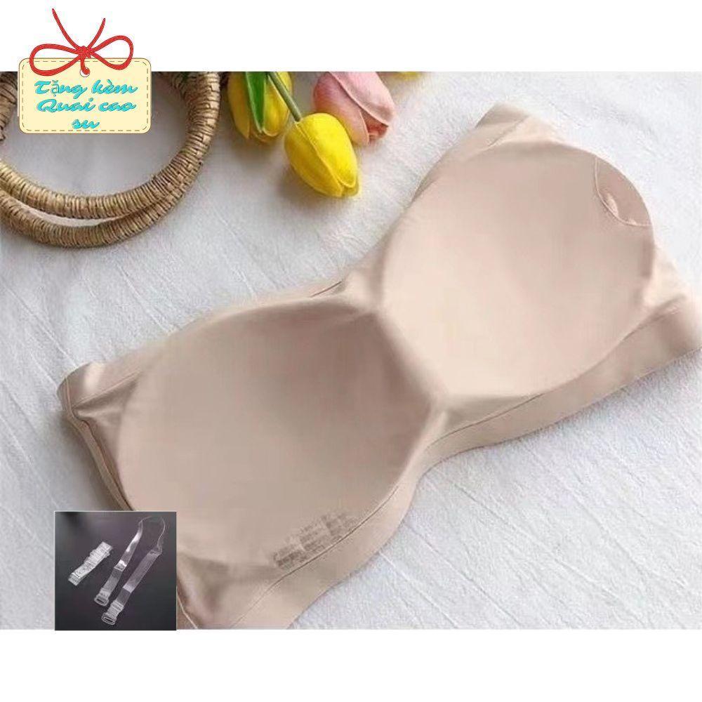 Áa bra quây, cài sau có đệm ngực, chất vải su lụa băng siêu mát, không dây, mềm mại, quyến rũ cho nữ Áo Women Đen - Da