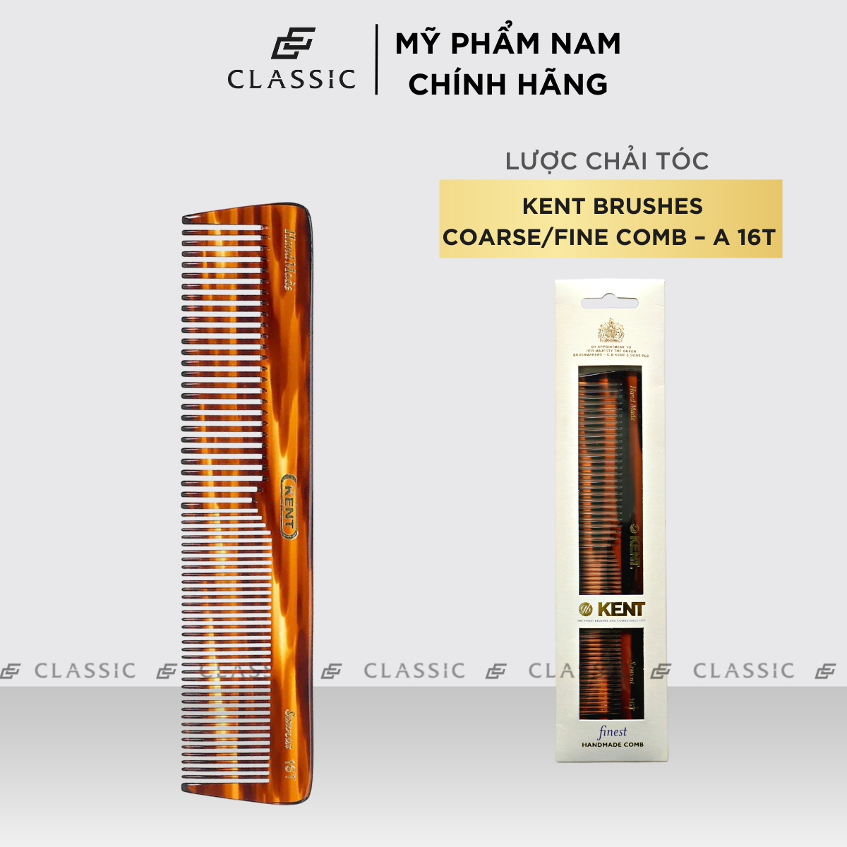 Lược chải tóc Kent Brushes Coarse/Fine Comb – A 16T