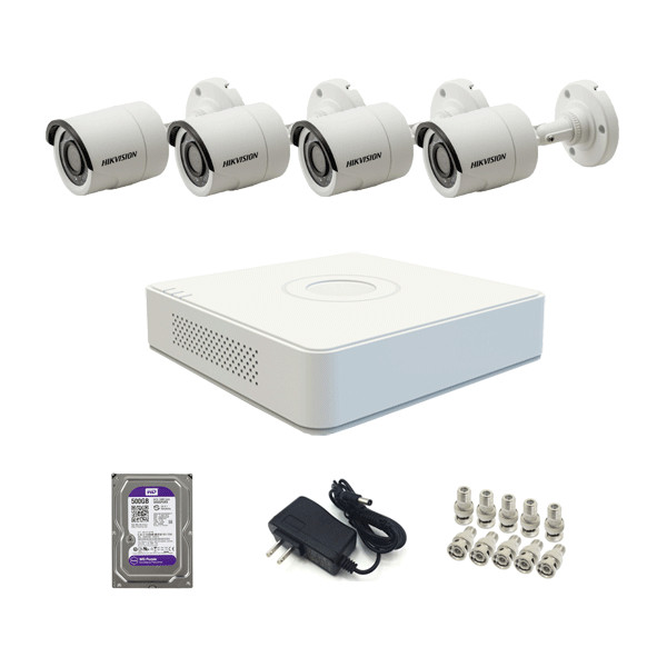 Trọn Bộ 04 Camera Hikvision 720P - Hàng Nhập Khẩu