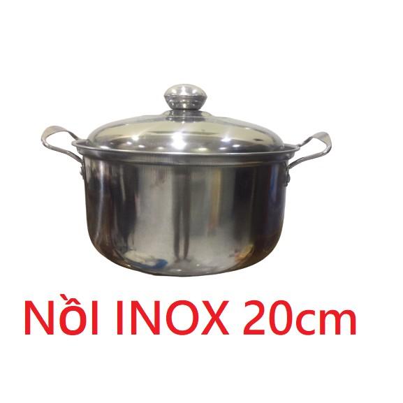 Nồi inox kèm xửng hấp tiện lợi thân cao có nắp đậy kín cao cấp