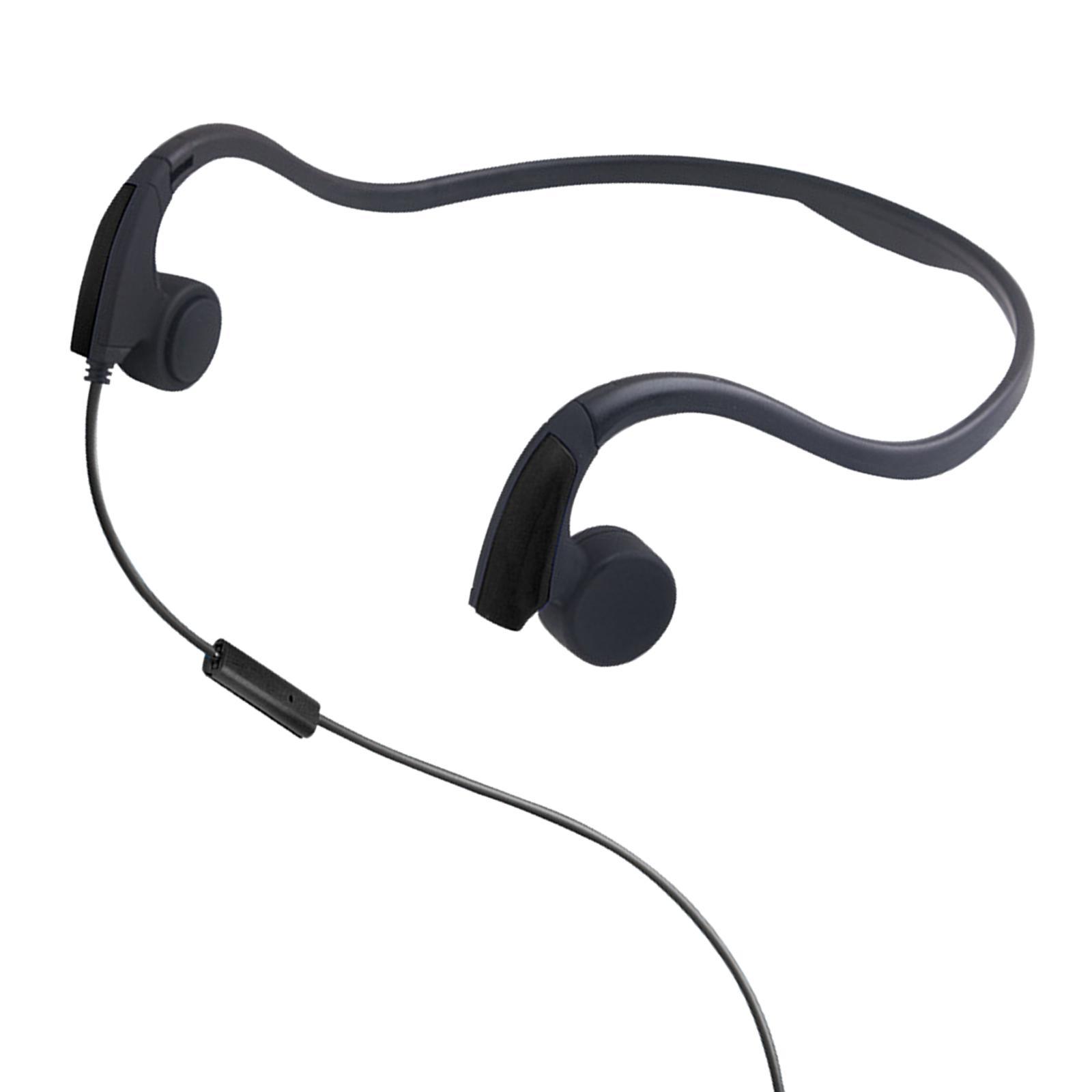 Bone Conduction Wired Headset Voice Control with Mic Neckband Headset Headphones Earphone for Running Sports Mobile Phones Game Music