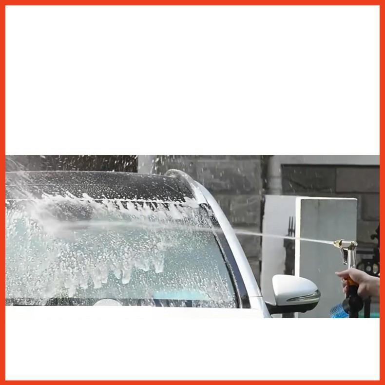 Bộ dây vòi xịt nước rửa xe,tưới cây .tăng áp 3 lần, loại 3m,5m 206622-5 cút sập,nối nhựa vàng+ tặng mở chai