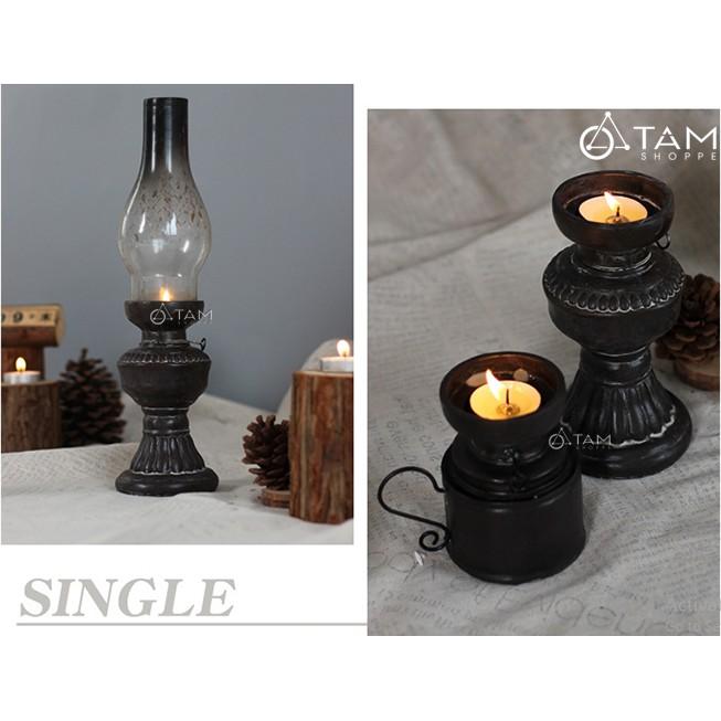 Mô hình đèn dầu cổ Vintage đốt nến tealight số 02