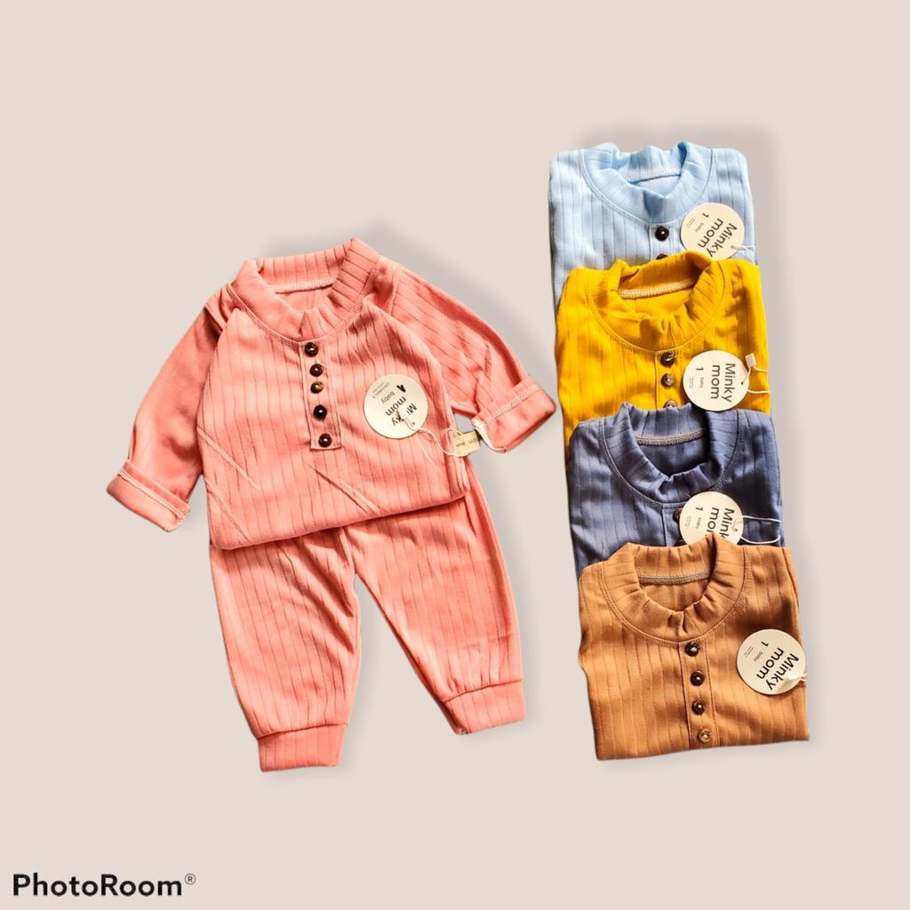 Bộ đồ chất len tăm cho bé, quần áo dài tay nhiều màu cho bé