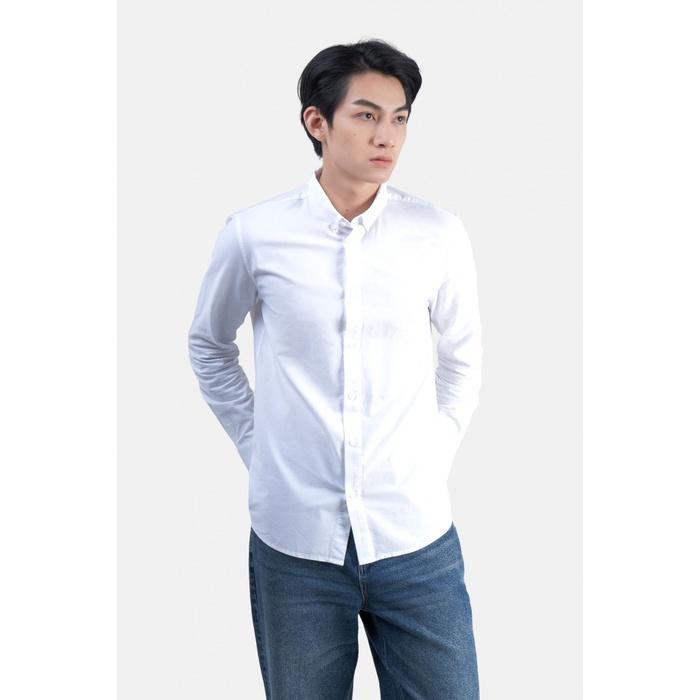 ÁO SƠ MI NAM TAY DÀI OXFORD TRƠN FORM FITTED - 10F22SHL002C | LASTORE MENSWEAR