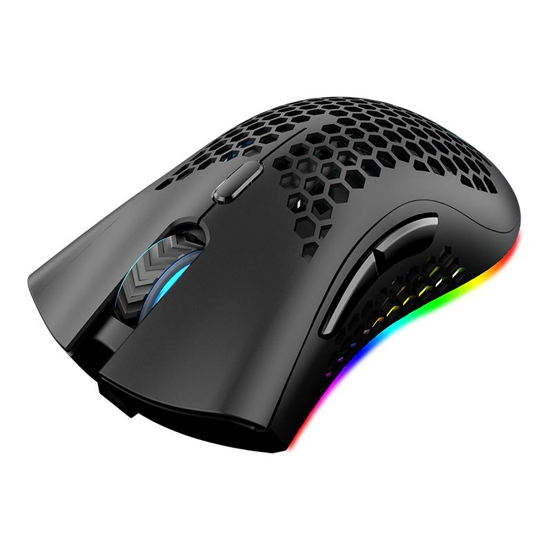 2.4GHz Không Dây Chơi Game 1600 DPI Có Thể Điều Chỉnh RGB Backlit Sạc Chuột Nhẹ Tổ Ong Vỏ Game Thủ Chuột