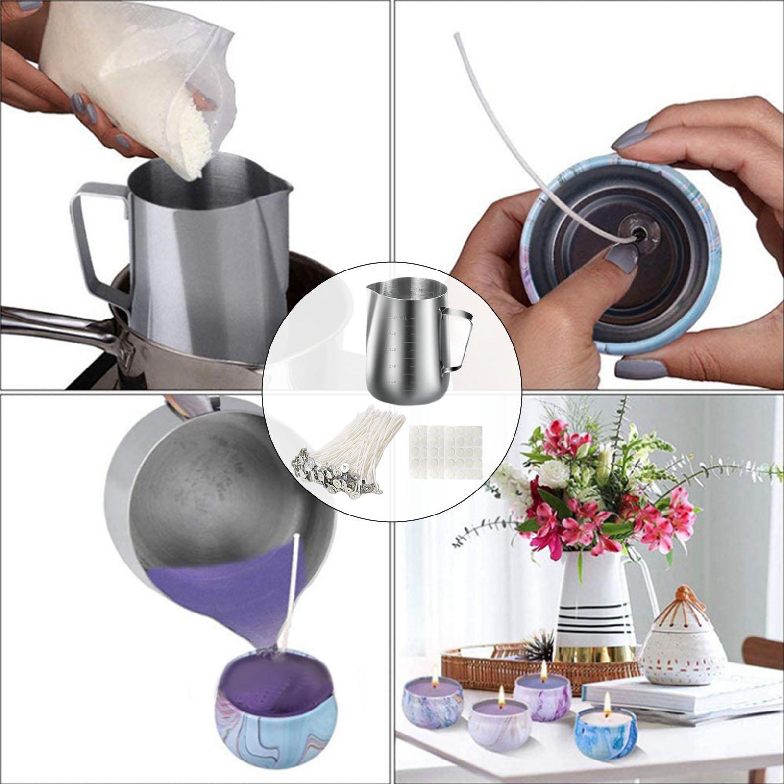 Candle Making Kit Tools Pouring Pot Wick Centering Device Candle Wick Stickers Set