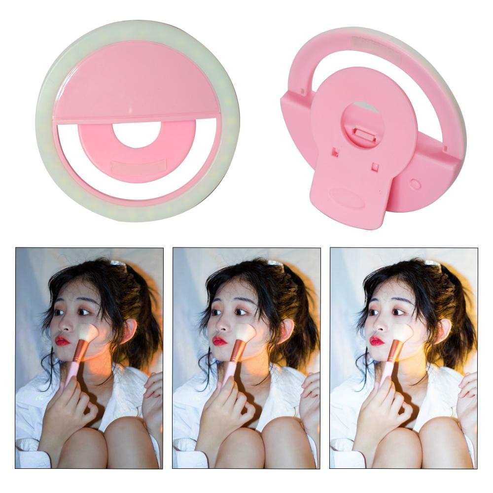 Đèn LED Ring Light Selfie Cho Điện Thoại Di Động/ Máy Tính Dùng Live Stream/ Hỗ Trợ Chụp Ảnh Cực Đẹp Có Thể Sạc Lại