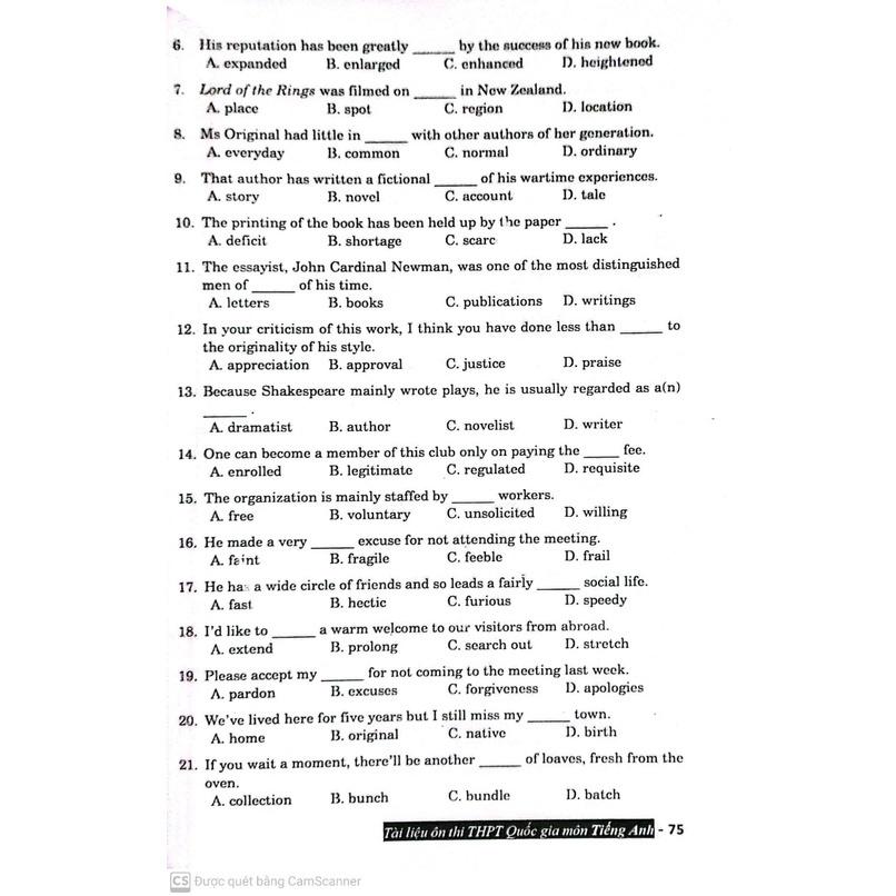 Sách - Tài Liệu Ôn Thi THPT Môn Tiếng Anh (HAR)